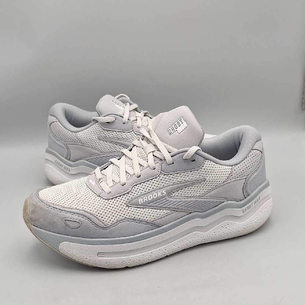 Brooks Ghost White and Gray Athletic Shoes